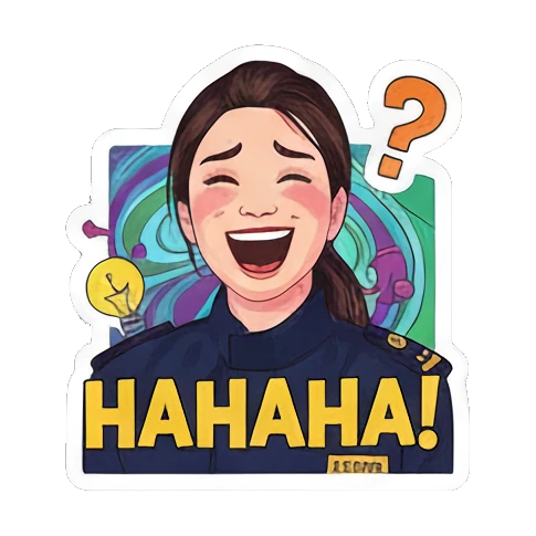 Girl confused Hmm Vivid Pop Persona sticker for expressive chats and social replies.