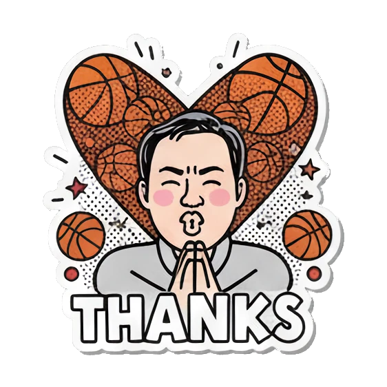 Man making heart shape with hands Basketball Pop Art Guy sticker for expressive chats and social replies.