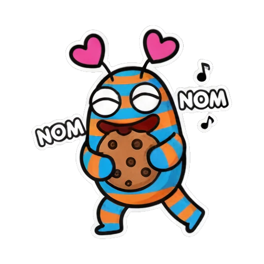 双手交叉 Striped Monster's Mood Diary sticker for expressive chats and social replies.