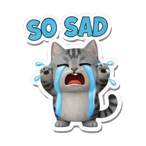 流泪难过的猫咪 Playful Tabby Expressions sticker for expressive chats and social replies.