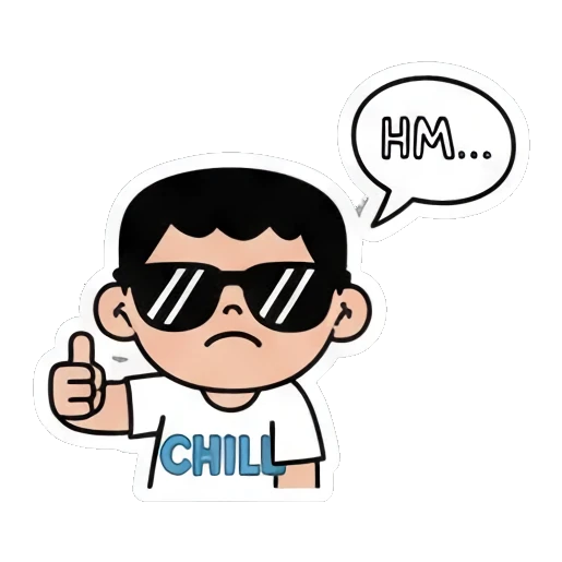 cool boy chilling with sunglasses Little Boy's Big Feelings sticker for expressive chats and social replies.