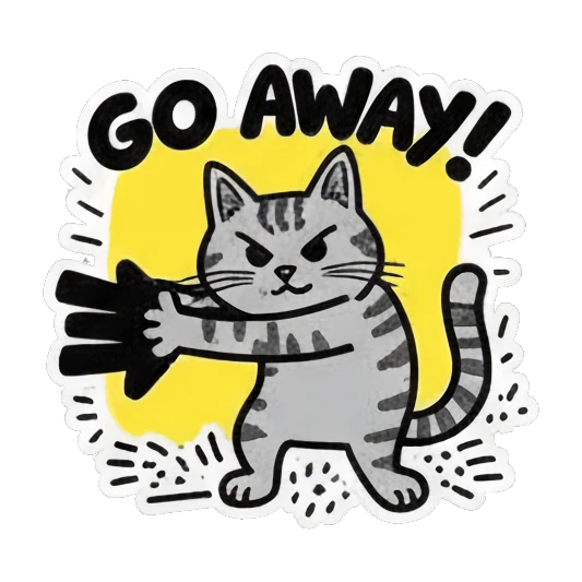 猫咪可爱互动 Colorful Keith Haring Cat sticker for expressive chats and social replies.