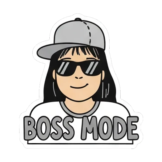 酷拽老板模式 Girl's Daily Moods sticker for expressive chats and social replies.