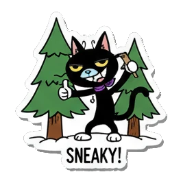 冬日严寒 Black Cat Ski Adventures sticker for expressive chats and social replies.