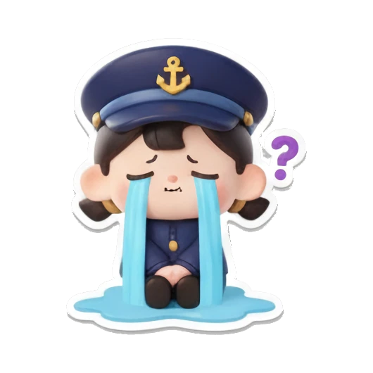 Q版船长哭泣流泪 Chibi Sailor's Daily Expressions sticker for expressive chats and social replies.