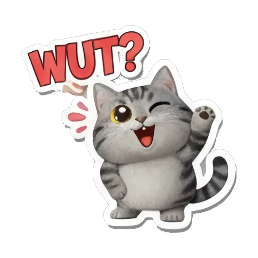 疑惑表情的猫咪 Playful Tabby Expressions sticker for expressive chats and social replies.