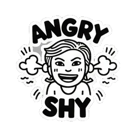 害羞脸红的模样 Pop Art Moods sticker for expressive chats and social replies.