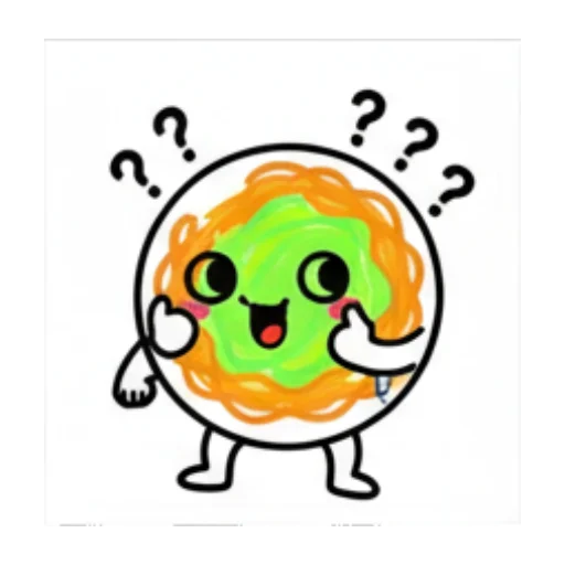 头顶问号疑惑。 Green Blob Expressive Stickers sticker for expressive chats and social replies.