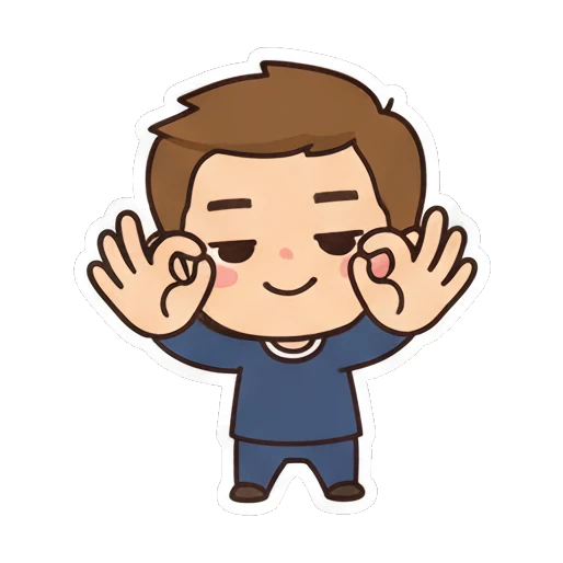 Chibi boy making okay gesture Cheerful Chibi Boy Daily sticker for expressive chats and social replies.