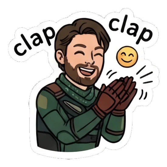 Soldier boy clapping hands with an enthusiastic expression Soldier Boy Daily Vibes sticker for expressive chats and social replies.