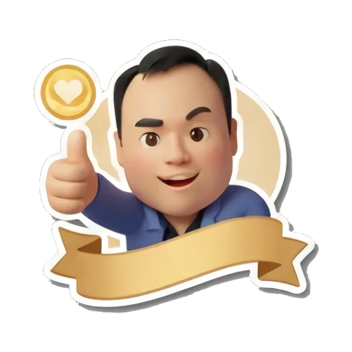 职场男士竖起大拇指点赞，背景有金色圆环，文字CELEBRATE Office Guy Daily Vibes sticker for expressive chats and social replies.