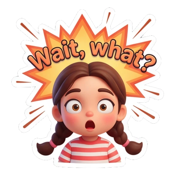 Girl looking shocked with explosion background Cute Braided Girl Daily sticker for expressive chats and social replies.