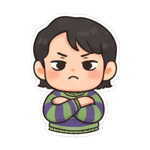 双手合十祈祷 Striped Kid's Daily Moods sticker for expressive chats and social replies.