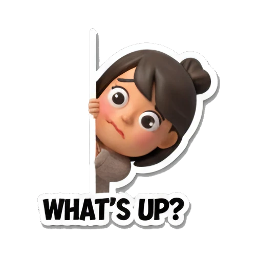 探头打招呼 Cute Daily Life Girl sticker for expressive chats and social replies.