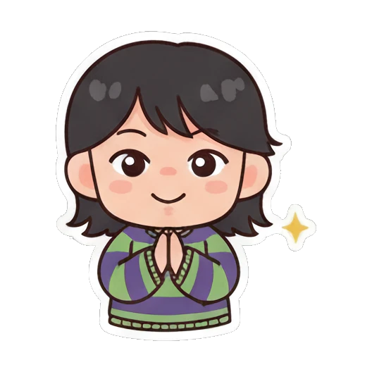 开心闪耀笑容 Chibi Girl's Daily Moods sticker for expressive chats and social replies.