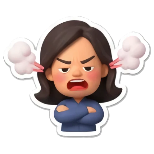 职场女性生气表情 Office Lady Daily Life sticker for expressive chats and social replies.