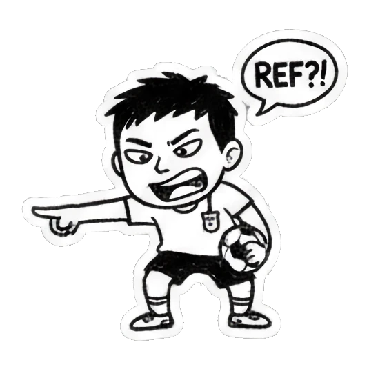 足球小子指裁判 Soccer Boy's Daily Play sticker for expressive chats and social replies.