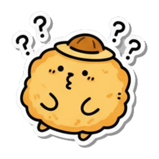 头顶问号困惑不解 Cute Rice Ball Emotions sticker for expressive chats and social replies.
