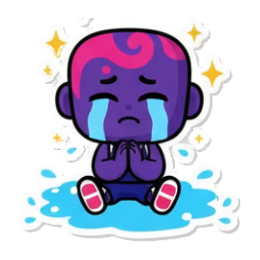 戴睡帽含奶嘴睡觉 Expressive Purple Buddy sticker for expressive chats and social replies.
