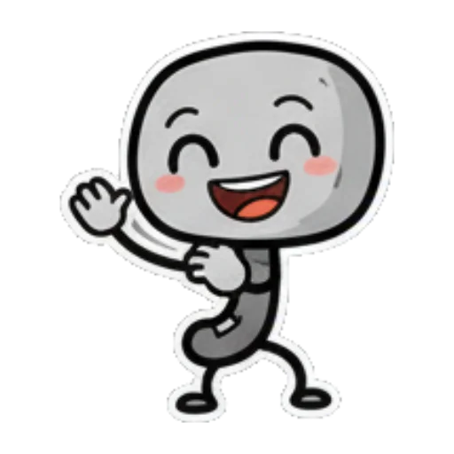 小人开心挥手打招呼 Expressive Grey Blob sticker for expressive chats and social replies.