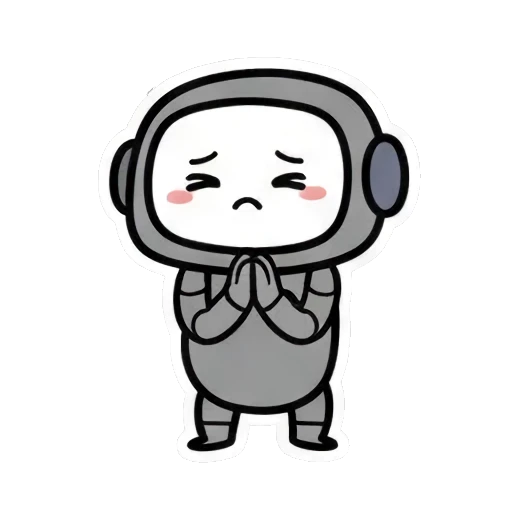 双手合十抱歉机器人 Cute Robot Daily Expressions sticker for expressive chats and social replies.