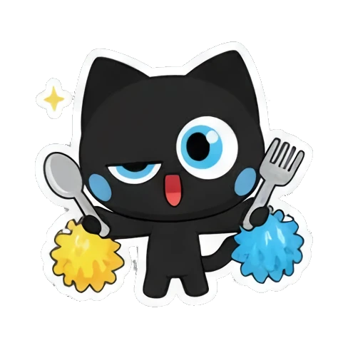 sad folded hands Playful Black Cat Expressions sticker for expressive chats and social replies.