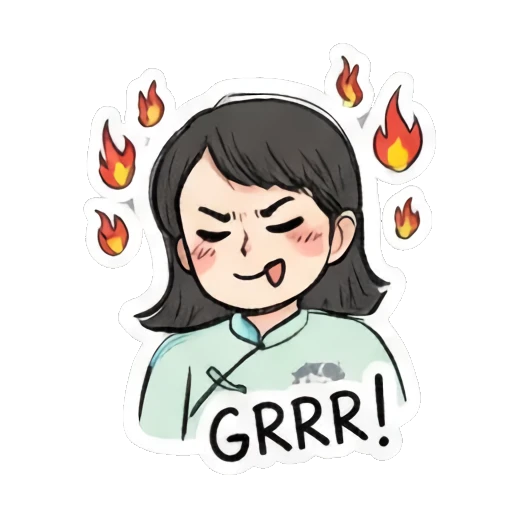 flexing muscles Daily Life of a Cheerful Girl sticker for expressive chats and social replies.
