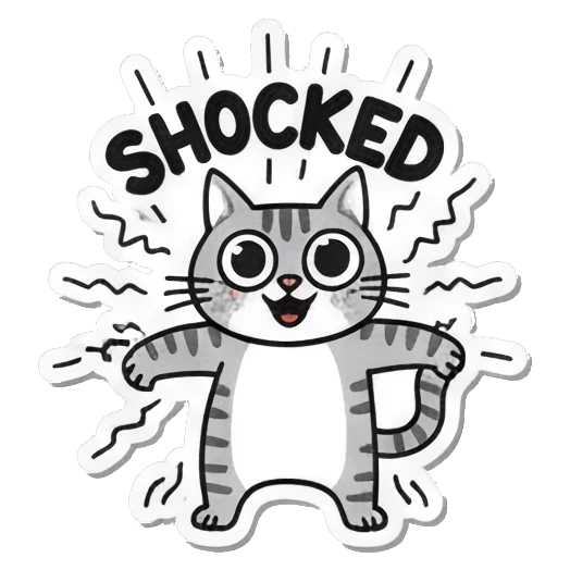 shocked cat with wide eyes Playful Tabby Cat Daily sticker for expressive chats and social replies.