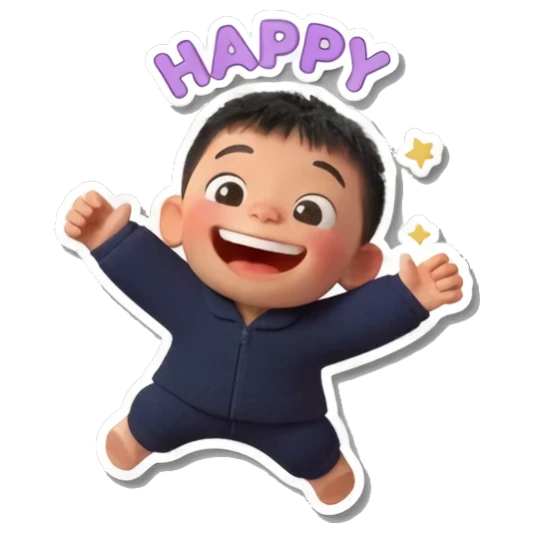 开心跳跃小男孩 Little Boy's Moods sticker for expressive chats and social replies.