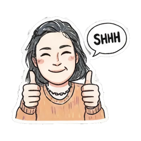 quiet girl saying SHHH Daily Life of a Playful Girl sticker for expressive chats and social replies.
