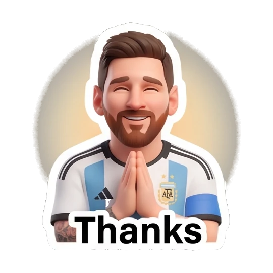 Messi praying with a grateful expression Messi Moods sticker for expressive chats and social replies.