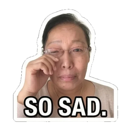 流泪表示SO SAD. Mom's Daily Reactions sticker for expressive chats and social replies.