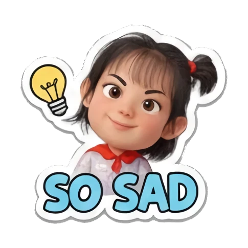小女孩灵光一闪 Little Girl Daily Vibes sticker for expressive chats and social replies.