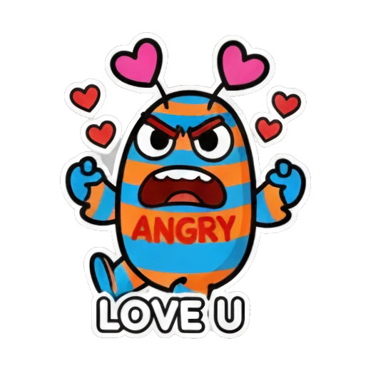 OMG震惊 Striped Monster's Mood Diary sticker for expressive chats and social replies.