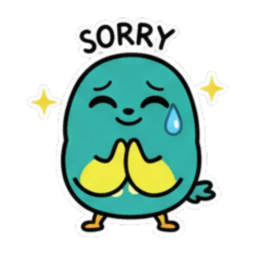 小鸟双手合十，抱歉流泪 Cute Bird Emotions sticker for expressive chats and social replies.