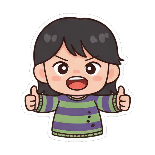 吃饭真香 Chibi Girl's Daily Moods sticker for expressive chats and social replies.