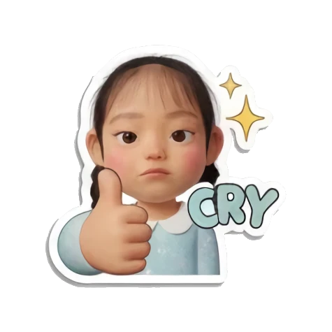 点赞的小女孩 Little Girl Daily Vibes sticker for expressive chats and social replies.