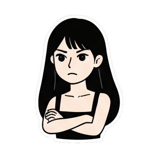 Girl looking stern saying Nope Daily Life of a Cool Girl sticker for expressive chats and social replies.