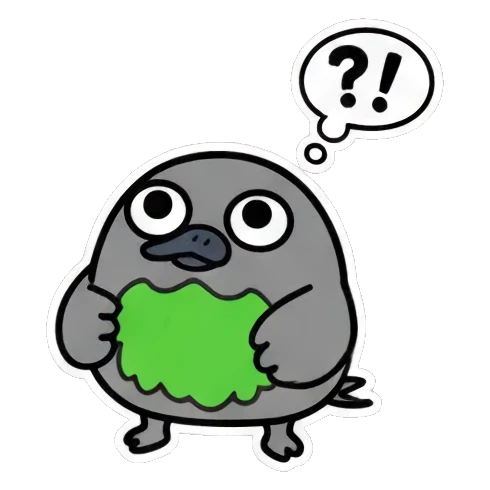 小鸟头顶问号表示不解 Cute Bird Emotions sticker for expressive chats and social replies.