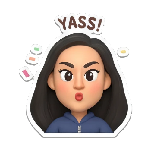 嘟嘴卖萌的女孩 Daily Moods of a Modern Girl sticker for expressive chats and social replies.