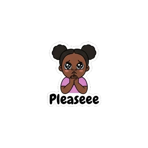 Girl looking pleading with puppy eyes Joyful Afro Girl Daily Expressions sticker for expressive chats and social replies.