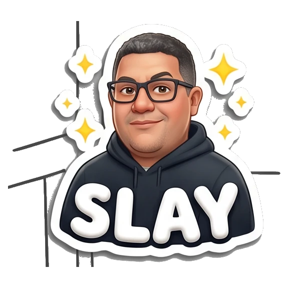 Man with glasses making a heart shape with hands and text LOVE THIS. Tech Guy Daily Vibes sticker for expressive chats and social replies.