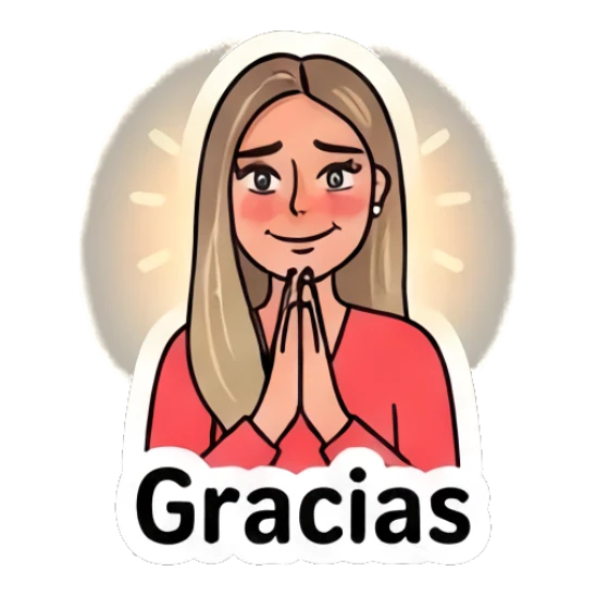 Woman with hands together in prayer, grateful Couple Daily Vibes sticker for expressive chats and social replies.
