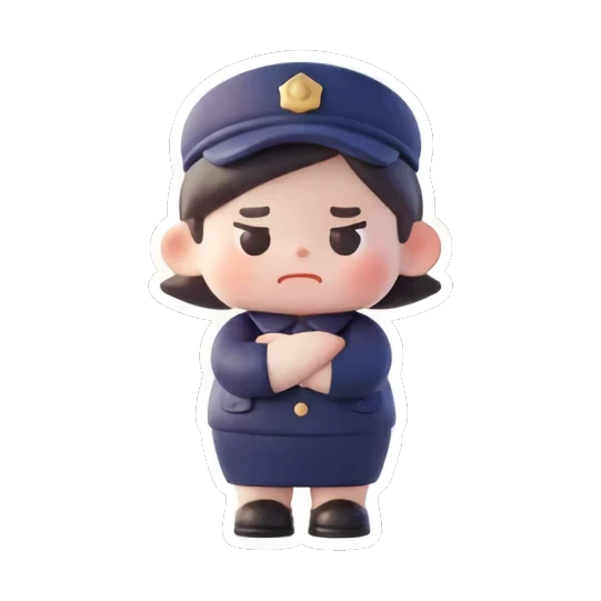 女警官生气叉腰 Chibi Officer's Daily Life sticker for expressive chats and social replies.