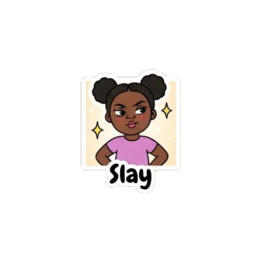 Girl looking confident and slaying Joyful Afro Girl Daily Expressions sticker for expressive chats and social replies.