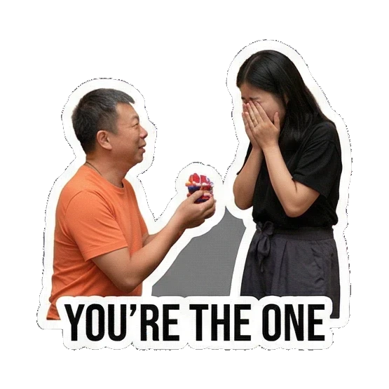 proposing with ring Sweet Couple Moments sticker for expressive chats and social replies.