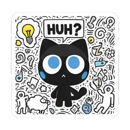 线条画风格 Doodle Cat Expressions sticker for expressive chats and social replies.