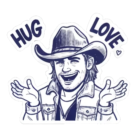 牛仔思考THINBT IT Cowboy Expressive Stickers sticker for expressive chats and social replies.