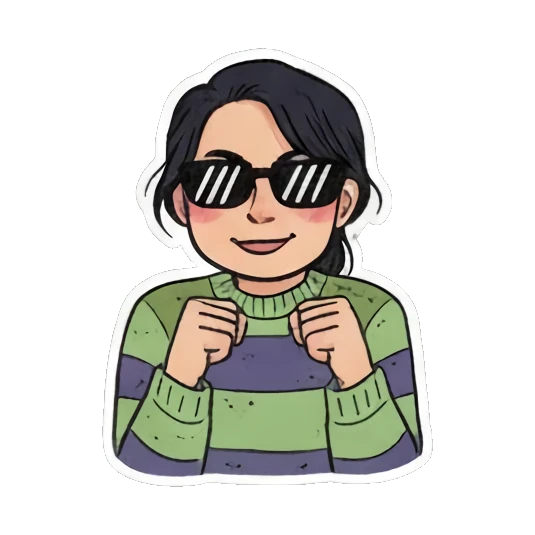 戴墨镜COOL Doodle Girl's Moods sticker for expressive chats and social replies.