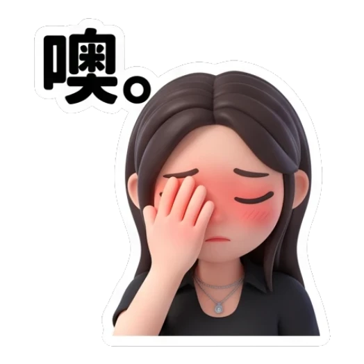 Girl covering face in embarrassment Modern Girl Daily Expressions sticker for expressive chats and social replies.